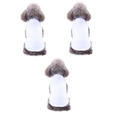 Imagem de DOITOOL 3 Pecas roupas colete doca flutuante de vela de caveira tops vestidos camisetas de cachorro camisa de manga curta animal de estimação verão roupa para cachorro branco