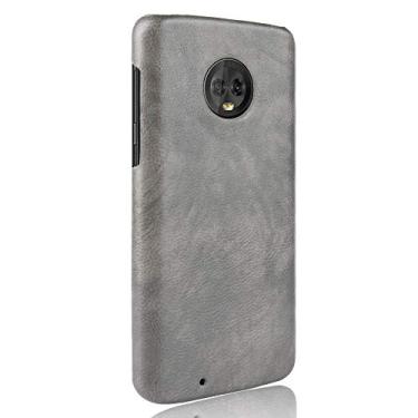 Imagem de GOGODOG Motorola G6 / Motorola G6 Plus Capa completa ultrafina fosca antiderrapante resistente a arranhões capa traseira de couro para Moto G6 / Moto G6 Plus (Moto G6 Plus, cinza)