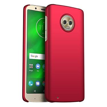 Imagem de GOGODOG Motorola G6 Capa de cobertura total ultra fina mate anti-derrame resistente para Moto G6 (vermelho)