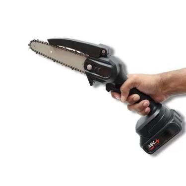 Imagem de Mini Motoserra Elética Portátil Potente Bateria Recarregável Serra Poda Galho Bateria 2X48V - Bivolt MKB0048