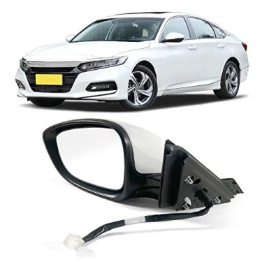 Imagem de Lqito Espelho de porta lateral do motorista esquerdo para Honda Accord LX 2018-2021, Sport ❄ Potência, sinal de seta sem aquecimento combina com tinta branca substitui HO1320328 76258-TVA-A02 (3 pinos)