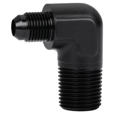 Imagem de Podavelle 6AN macho alargador para tubo NPT 1/2 macho adaptador de encaixe de 90 graus União alumínio preto