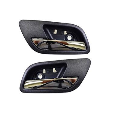 Imagem de PT Auto Warehouse GM-2545MA-RP - Maçaneta interna interna interna, caixa preta (ébano) com alavanca cromada - Par traseiro esquerdo/direito