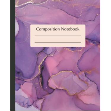 Imagem de Caderno de composição | Mármore roxo: Caderno pautado universitário, 110 páginas