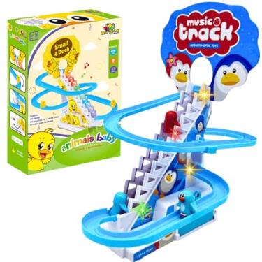 Imagem de Brinquedo Patinho Pista Musical Escorregador Pato Pinguim Infantil Pista Com Som Criança Carrinho Patinhos Escada De Bichinhos (Pinguim)