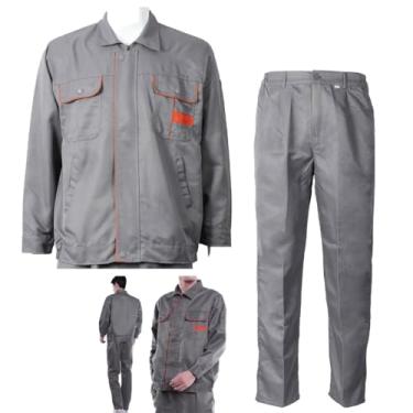 Imagem de Conjunto Uniforme EPI Listra Refletiva Obra Construçao Civil Profissional Eletricista Mecanico Engenheiro Segurança Prestador de Serviço