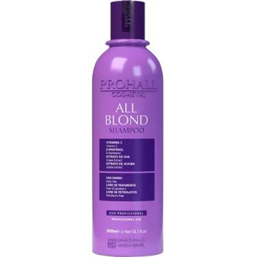 Imagem de Shampoo Matizador Prohall All Blond - Neutraliza Amarelado/Alaranjado - Efeito Platinado/Acizentado - Cabelos Loiros - 300ml