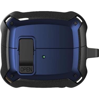 Imagem de Pacote com 2 capas de segurança para Samsung Galaxy Buds 3 Pro Buds3 capa à prova de choque Funda com gancho, azul