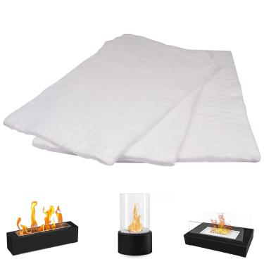 Imagem de Pacote com 3 pavios de lã de cerâmica para aumentar o tempo de queima, esponja de lareira de mesa, núcleo de algodão para lareiras com álcool e bioetanol