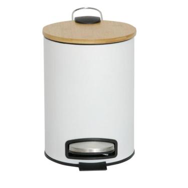 Imagem de Lixeira Pedal Bambu Branco Mimo  ALX23282