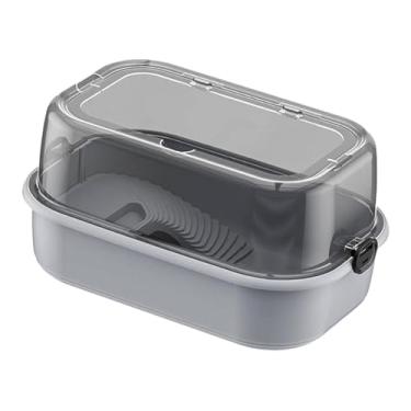 Imagem de Generic Aquário de tartarugas Répteis Tartaruga com terraço solar Fácil limpeza Habitat de aquário de tartaruga Tanque de tartaruga para sapos Anfíbios, Cinza