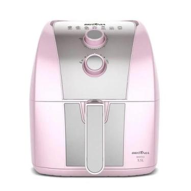Imagem de Fritadeira Elétrica Air Fryer Britânia Rosa 5,5 Litros Antiaderente Se