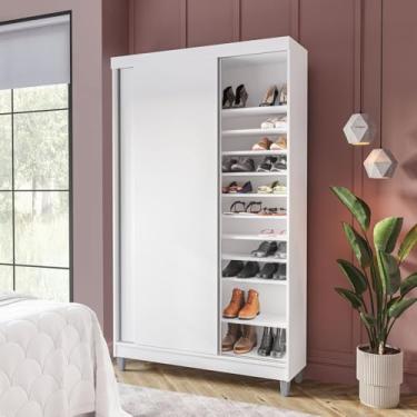 Imagem de Sapateira 2 Portas de Correr e 20 Prateleiras com Diferentes Níveis Diamante Yescasa Branco