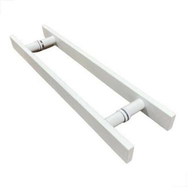 Imagem de Puxador Alumínio Barra Chata 40cm Porta de Vidro Branco - Fast Vidros