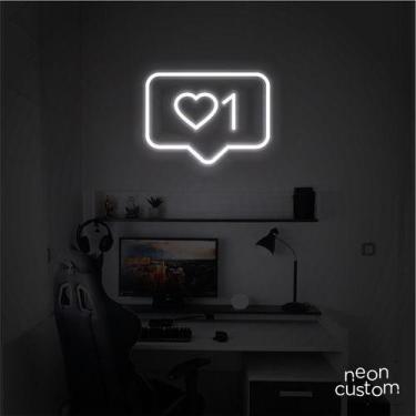 Imagem de luminaria letreiro Neon Led Like 60x50 luminoso decoração p/ selfie - 
