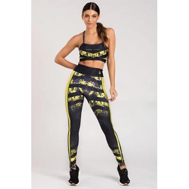 Imagem de Conjunto Shape Press Preta com Amarelo Neon - LORD LADY