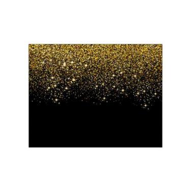 Imagem de Painel de Festa Horizontal 1,55 X 1,20 - Fundo Preto Efeito Glitter e 