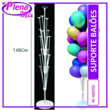 Imagem de Suporte De Balão Chão 1,68 Porta Balão com 19 Hastes Balões base - Ple