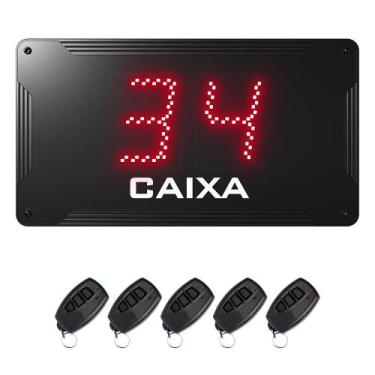 Imagem de Painel de Fila Única Caixa Rápido com Dígitos de 10 cm + 5 Controles -