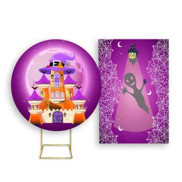 Imagem de Painel De Festa Redondo 1,50x1,50 + Painel Vertical 1,50x2,20 - Hallow