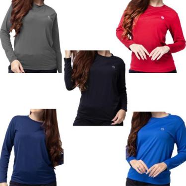 Imagem de Kit 5 Camisa Térmica Feminina Uv 50 + Proteção Solar Segunda Pele - Th