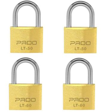 Imagem de Kit 2 Unidades Cadeado Latão 50mm e 60mm Pado Segredos Diferentes, Cad