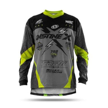 Imagem de Camiseta Camisa Motocross Trilha Adulto Pro Tork Insane X Alongada Con