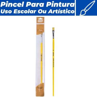 Imagem de Pincel Chato Para Pintura Nº08 Longo Uso Escolar e Artístico - Lyke