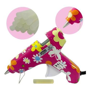 Imagem de Pistola Cola Quente Bivolt 40w Inmetro Estampa+10 Bastão30cm - Gatte,