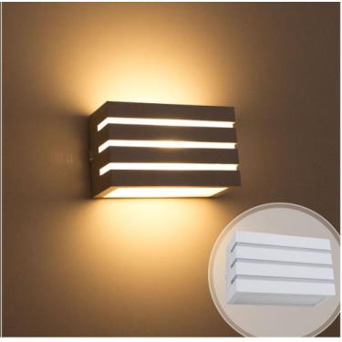 Imagem de KIT 6X Arandela Frisada Policarbonato p/ área Externa e Interna branca