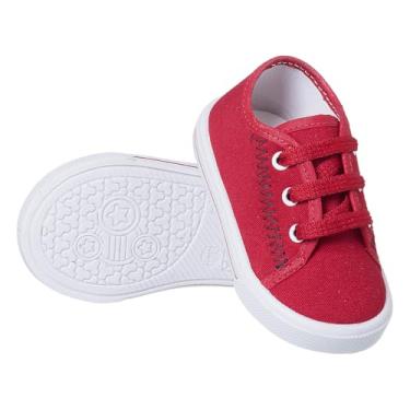 Imagem de Genérico, Tênis Bebe infantil B2A KIDS antialérgico Social Baby Cor:Vermelho/Preto;Tamanho:17