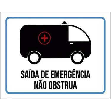 Imagem de Placa Saída De Emergência Não Obstrua 27X35 - Sinalizo