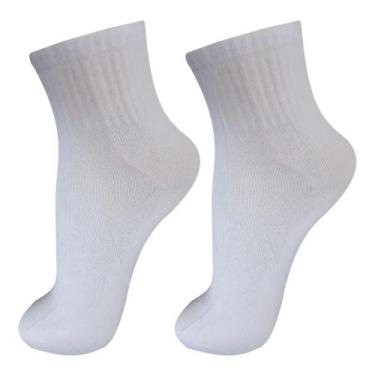 Imagem de kit 36 pares de meias cano alto branca adulto MBL - hr, Branco, 38-43