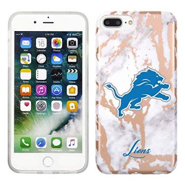 Imagem de Prime Brands Group Capa de celular para Apple iPhone 8 Plus/7 Plus/6S Plus - Branco/Ouro rosa - Licenciado pela NFL Detroit Lions