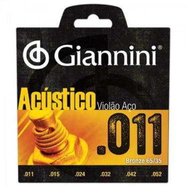 Imagem de Encordoamento para Violao GESPW Serie Acustico ACO 0.11 Giannini