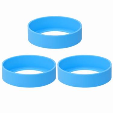 Imagem de ONLYKXY 3 peças 7 cm capa protetora de silicone capa de copo resistente ao calor suporte de garrafa porta-copos de borracha protetor de copos base antiderrapante capa inferior anel acessórios para