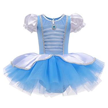 Imagem de Dressy Daisy Collant de balé, vestido tutu para meninas, bailarina, fantasia de dança, roupa de dança com saia de tule, Estilo G, 6-7