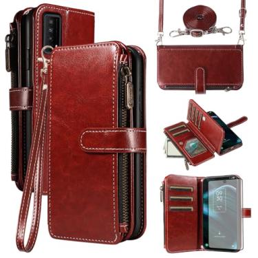 Imagem de Asuwish Capa de telefone para TCL Stylus 5G 2022 capa com protetor de tela de vidro temperado e cordão com zíper carteira porta-cartão suporte suporte celular acessórios para celular TLC Stylo G5 6.81