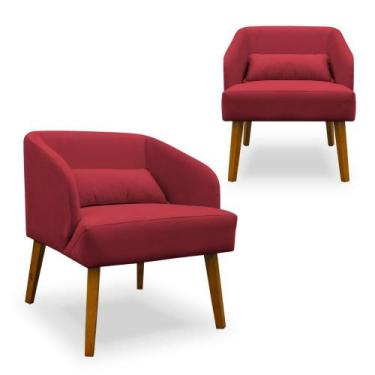 Imagem de Kit 2 Poltronas Decorativas para Sala de Estar Lara Suede - Porto Deco