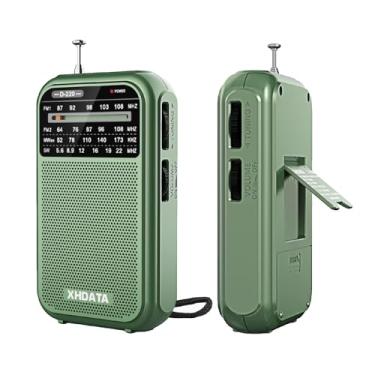 Imagem de XHDATA D220 Rádio portátil de bolso para receptor de ondas curtas AM FM SW, 2 pilhas AA, rádios transistores com excelente recepção para familiares ou idosos (verde)