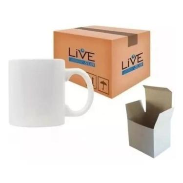 Imagem de  Caneca Branca Live + Caixinhas Sub Porcelana 325 Ml - 36 Unidades.