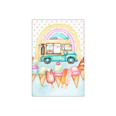 Imagem de Painel De Festa Vertical 1,50 x 2,20 -  Doces Sorveteria Aquarela 008 