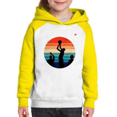 Imagem de Moletom Infantil Basquete Vintage Sunset - Foca na Moda, Branco, Amare
