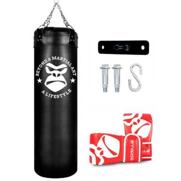 Imagem de Kit Saco Pancada 120 Cm + Luva Bate saco Pró  + Suporte de Teto Oficia