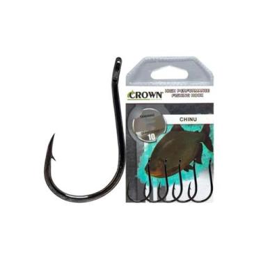 Imagem de Anzol Crown Chinu Black Super Resistente N 01 - Cartela Com 10 Unidade