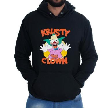 Imagem de Blusa Moletom Flanelado Canguru Casual Krusty Palhaço - Markelly, Pret