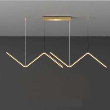 Imagem de Lustre Pendente Moderno Luminária Minimalista Led 3 Em 1 - LM, Dourado