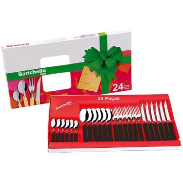 Imagem de Faqueiro inox 24pc cb preto barichello - BICO D OURO