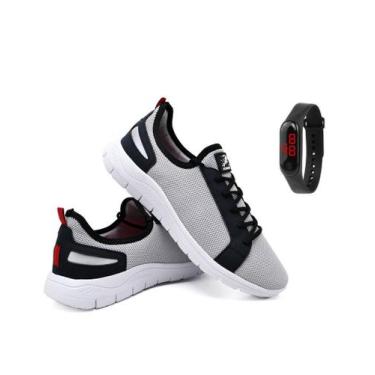 Imagem de Kit Tênis Sapatenis Adulto e Infantil Masculino Com Relogio Digital - 