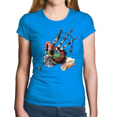 Imagem de Baby Look Algodão Gaita de Foles - Foca na Moda, Azul, P